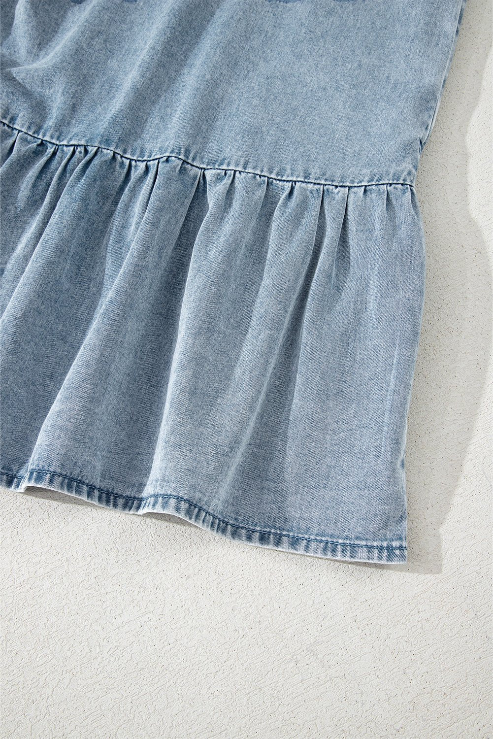 Clare Sleeveless Ruffled Chambray Dress - Hello Beautiful BoutiqueMini DressesThreaded Pear