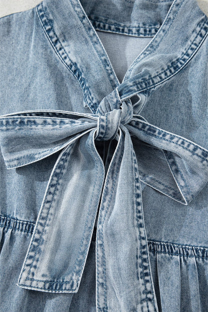 Clare Sleeveless Ruffled Chambray Dress - Hello Beautiful BoutiqueMini DressesThreaded Pear