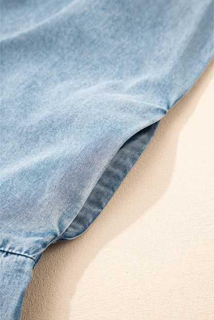 Clare Sleeveless Ruffled Chambray Dress - Hello Beautiful BoutiqueMini DressesThreaded Pear