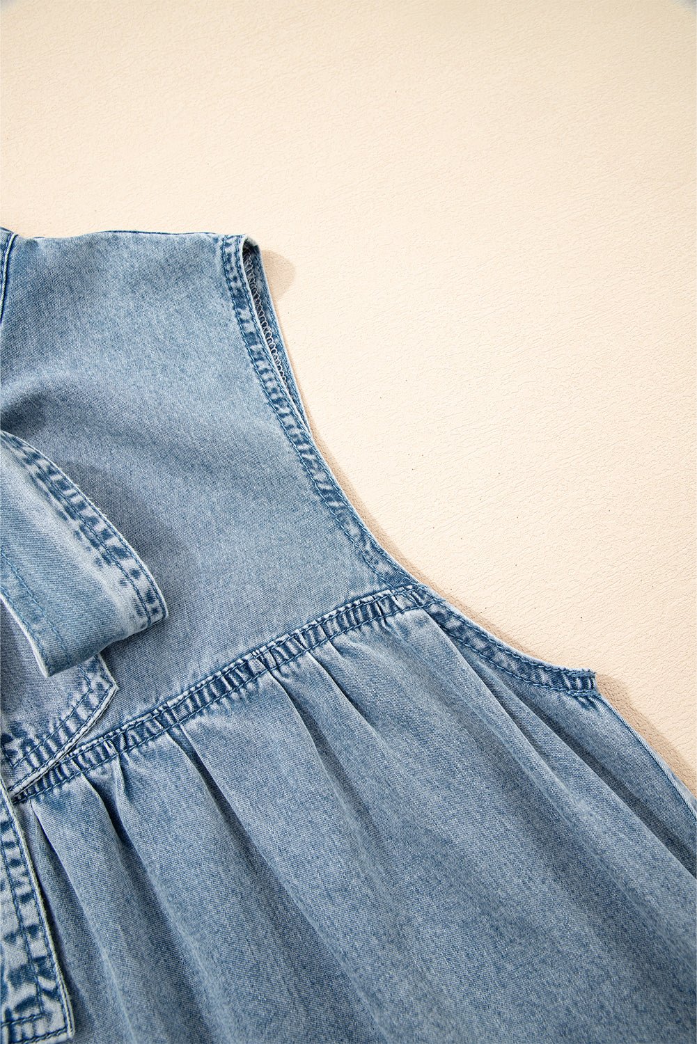 Clare Sleeveless Ruffled Chambray Dress - Hello Beautiful BoutiqueMini DressesThreaded Pear