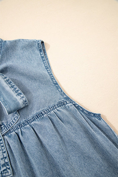 Clare Sleeveless Ruffled Chambray Dress - Hello Beautiful BoutiqueMini DressesThreaded Pear