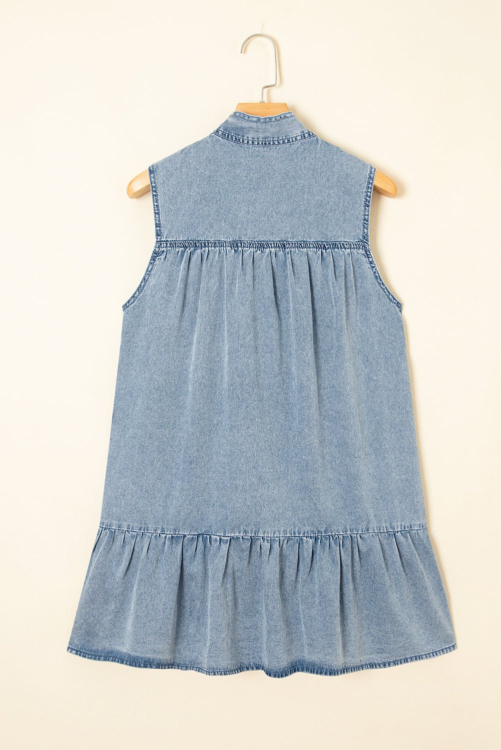 Clare Sleeveless Ruffled Chambray Dress - Hello Beautiful BoutiqueMini DressesThreaded Pear
