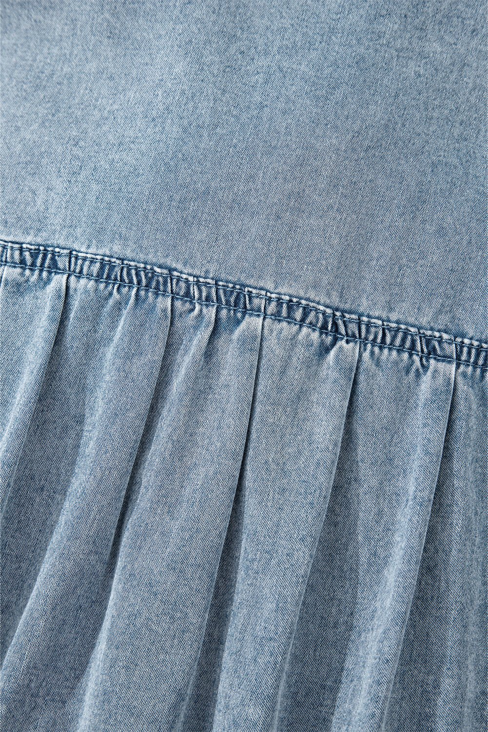 Clare Sleeveless Ruffled Chambray Dress - Hello Beautiful BoutiqueMini DressesThreaded Pear