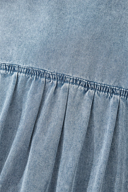 Clare Sleeveless Ruffled Chambray Dress - Hello Beautiful BoutiqueMini DressesThreaded Pear