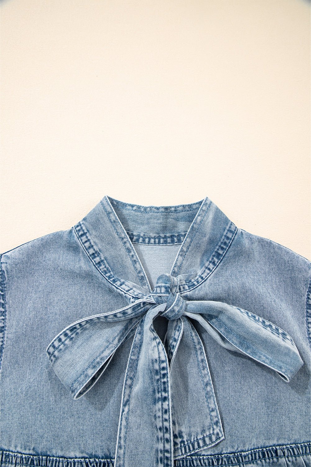 Clare Sleeveless Ruffled Chambray Dress - Hello Beautiful BoutiqueMini DressesThreaded Pear