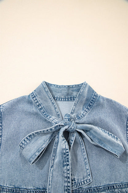 Clare Sleeveless Ruffled Chambray Dress - Hello Beautiful BoutiqueMini DressesThreaded Pear