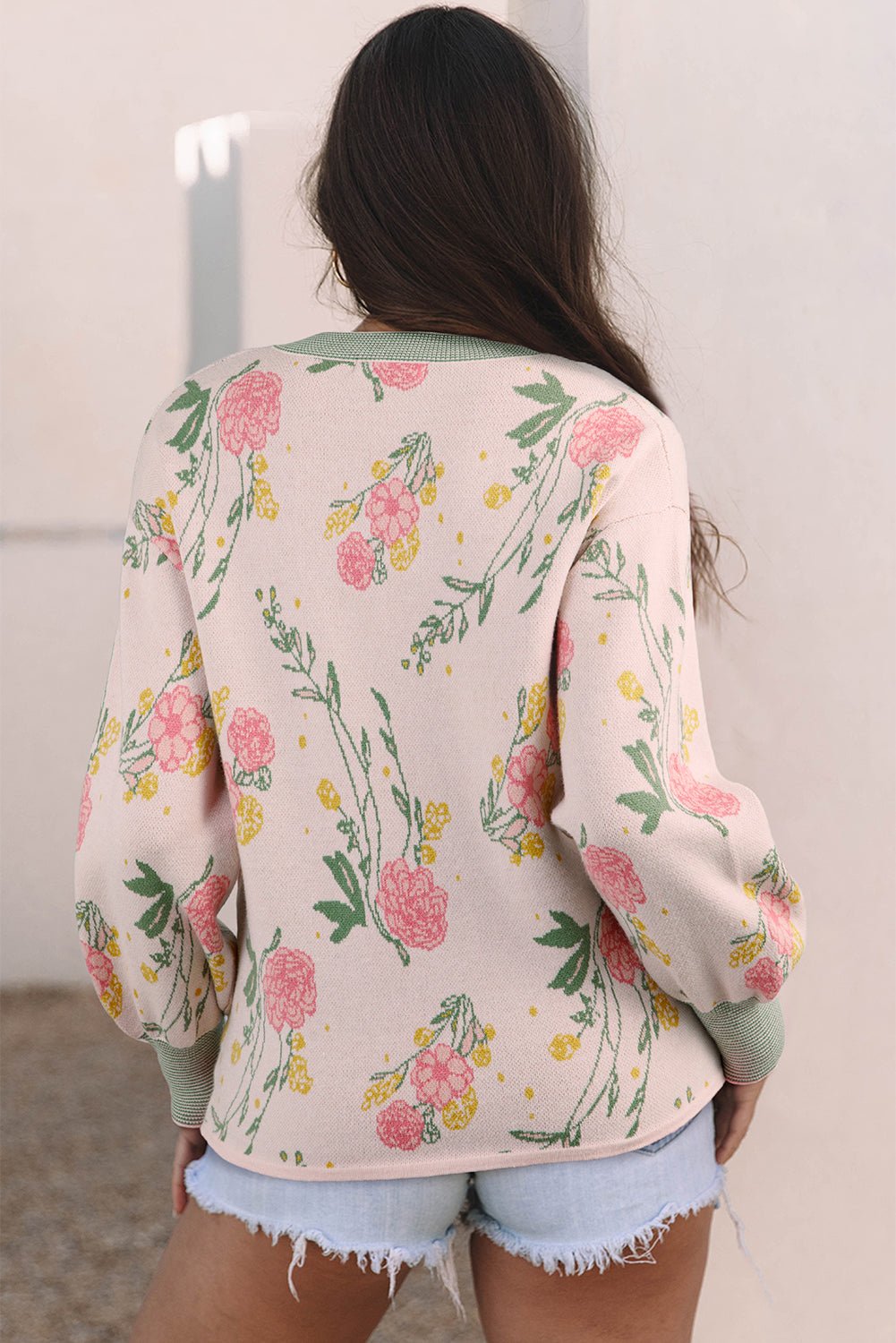 Clarimina Pattern Striped Loose Sweater - Hello Beautiful BoutiqueSweatersThreaded Pear