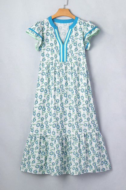 Clementine Flutter Sleeve Long Dress - Hello Beautiful BoutiqueFloral DressesThreaded Pear