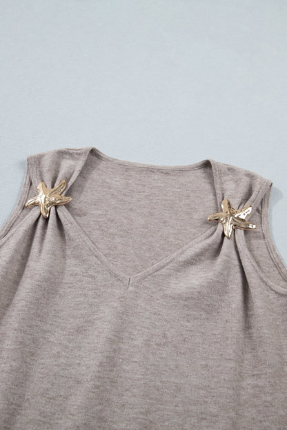 Clementine Metal Star Detail Sweater - Hello Beautiful BoutiqueSweater VestsThreaded Pear