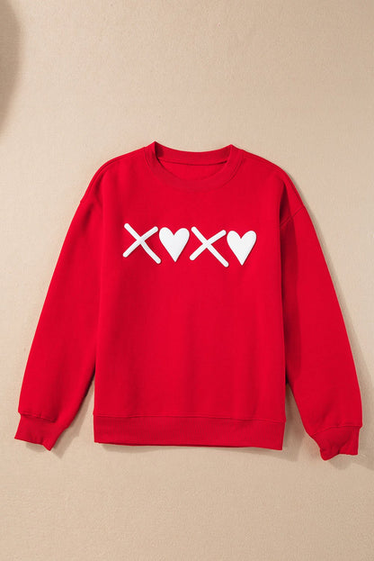 Clementine Print Valentines Heart Sweatshirt - Hello Beautiful BoutiqueGraphic SweatshirtsThreaded Pear