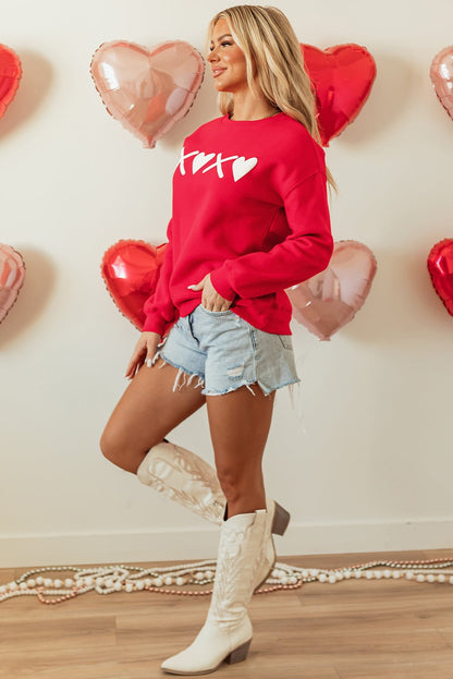 Clementine Print Valentines Heart Sweatshirt - Hello Beautiful BoutiqueGraphic SweatshirtsThreaded Pear