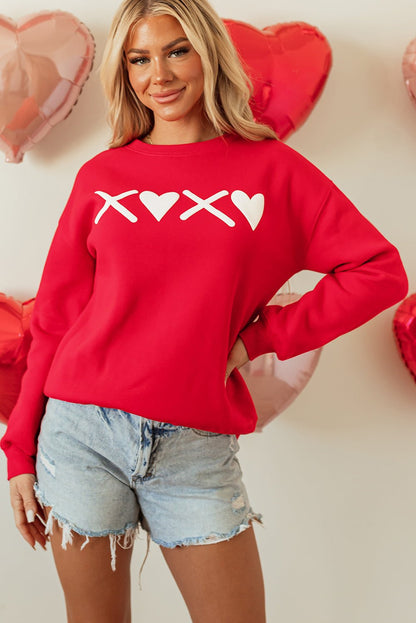 Clementine Print Valentines Heart Sweatshirt - Hello Beautiful BoutiqueGraphic SweatshirtsThreaded Pear