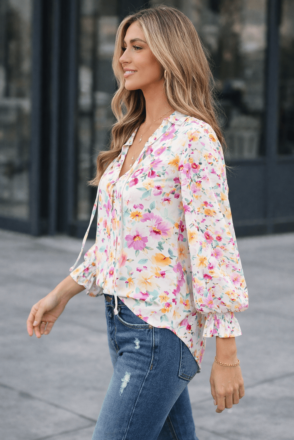 Clover Cakewalk Floral Smocked Blouse - Hello Beautiful BoutiqueBlouses & ShirtsThreaded Pear