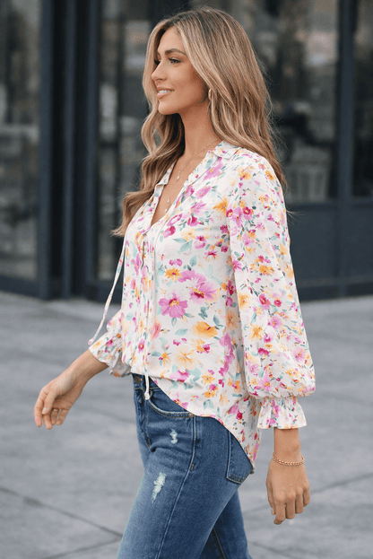 Clover Cakewalk Floral Smocked Blouse - Hello Beautiful BoutiqueBlouses & ShirtsThreaded Pear
