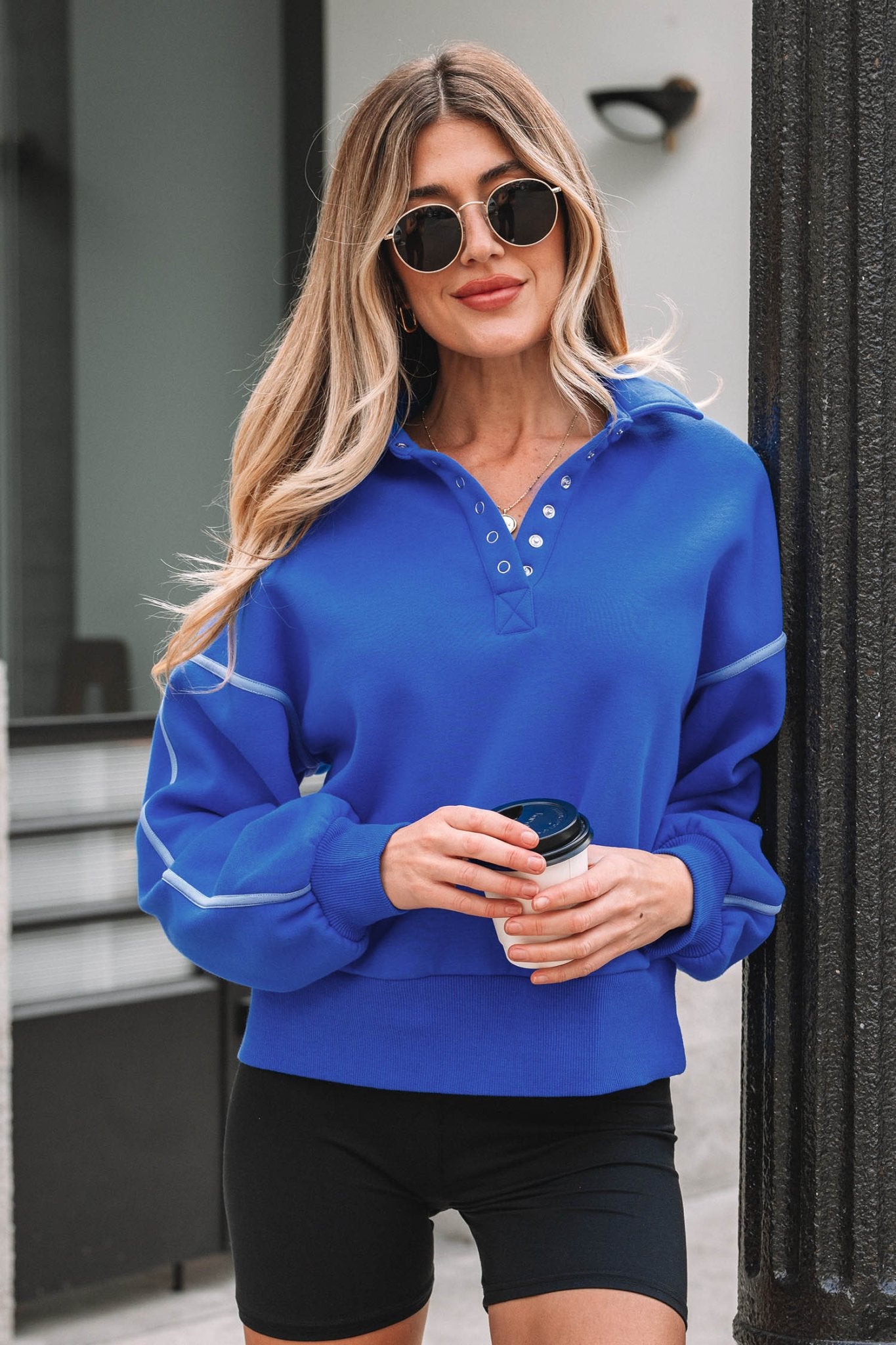 Clover Exposed Seam Chic Sweatshirt - Hello Beautiful BoutiqueSweatshirts & HoodiesThreaded Pear