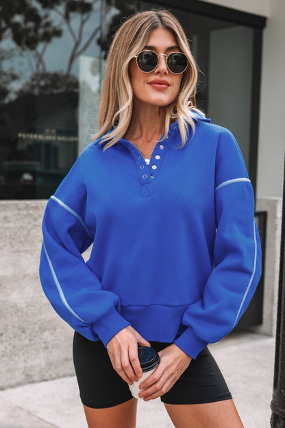 Clover Exposed Seam Chic Sweatshirt - Hello Beautiful BoutiqueSweatshirts & HoodiesThreaded Pear