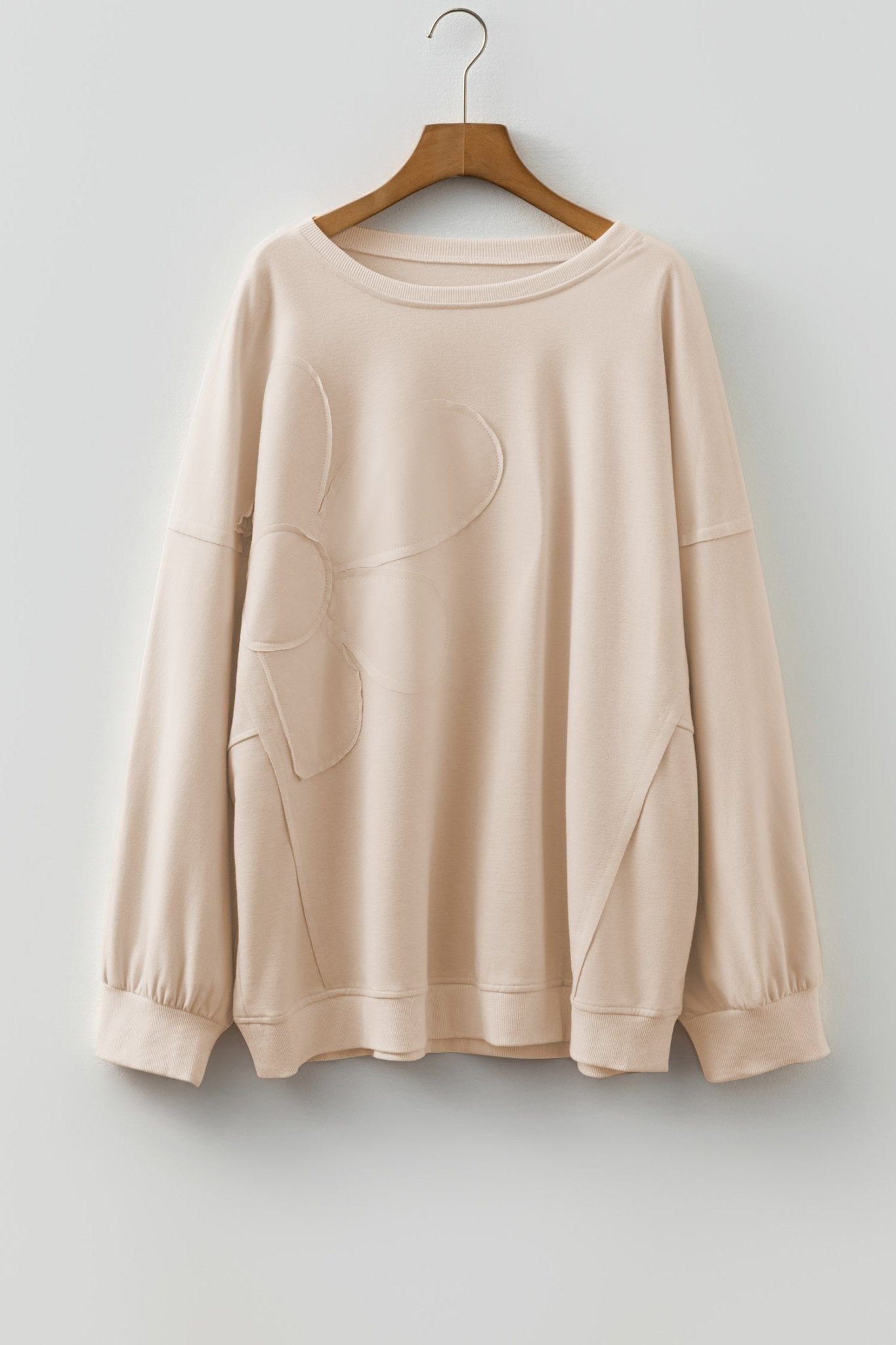 Clover Patched Mineral Wash PLUS Top - Hello Beautiful BoutiquePlus Size Long Sleeve TopsThreaded Pear