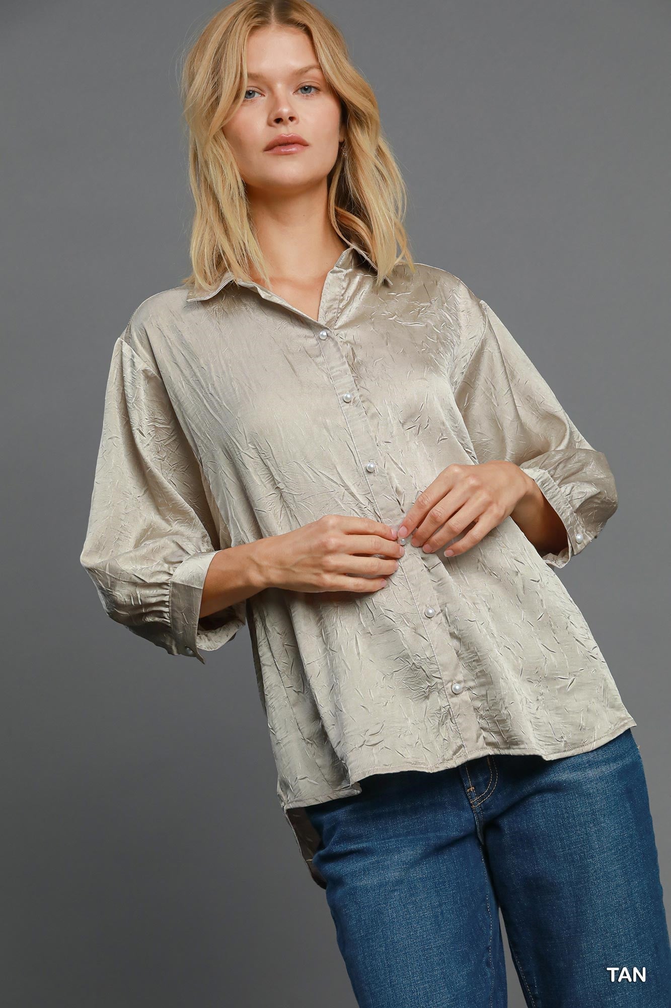 Collared Button Down Shirt - Hello Beautiful BoutiqueTopUmgee
