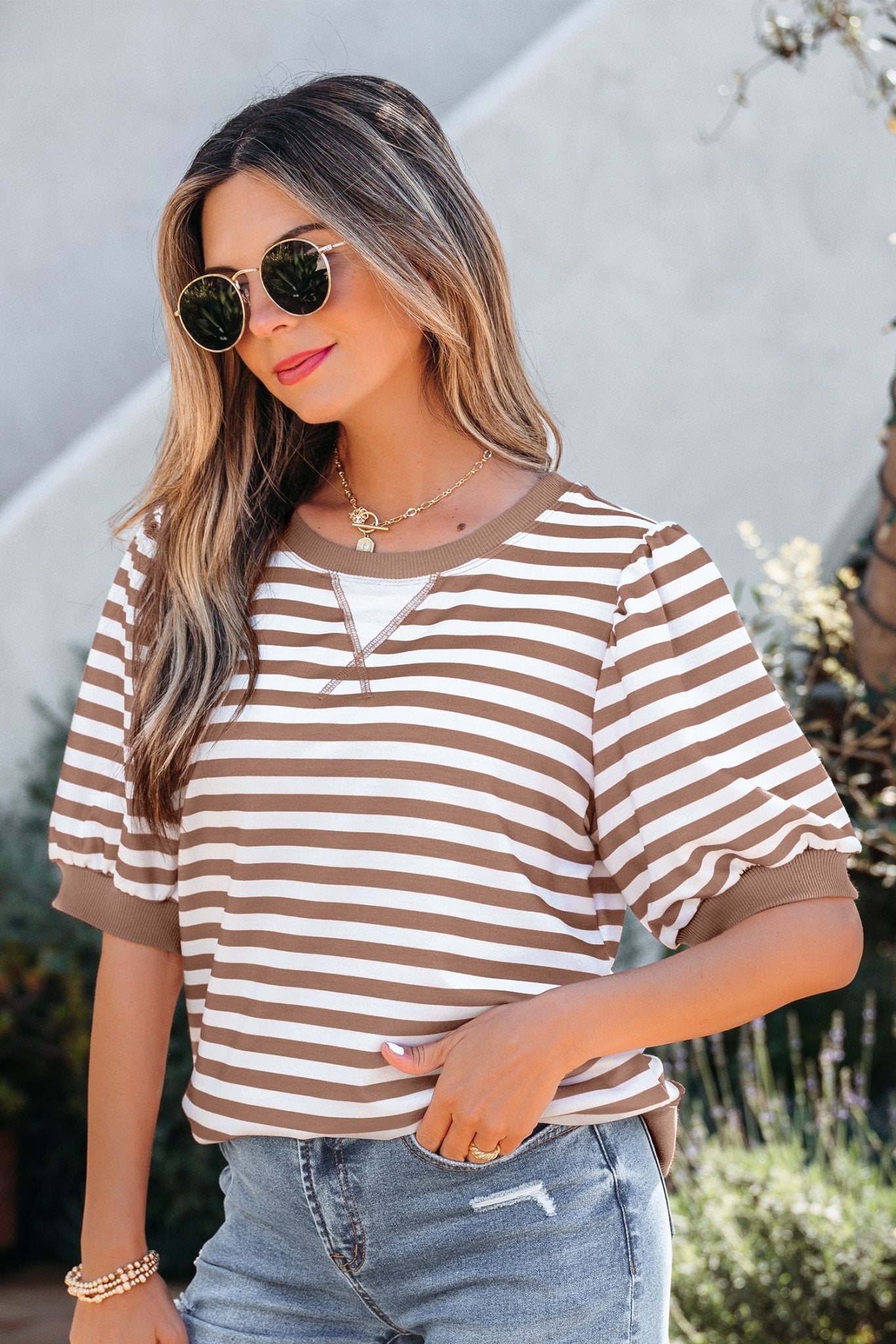 Collins Bubble Sleeve T Shirt - Hello Beautiful BoutiqueTops & TeesThreaded Pear