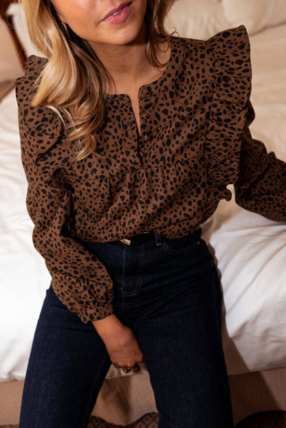 Collins Ruffled Puff Sleeve Blouse - Hello Beautiful BoutiqueBlouses & ShirtsThreaded Pear
