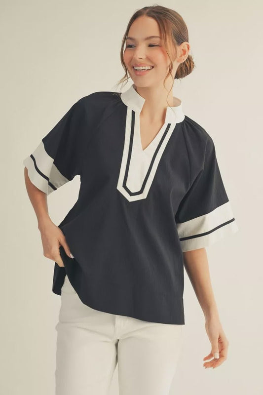 Color Blocked Top B13520 - Hello Beautiful BoutiqueTopJodifl