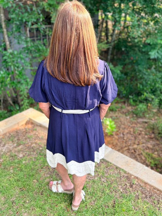 Colorblocked Scalloped Hem Mini Dress - Hello Beautiful BoutiqueDressUmgee