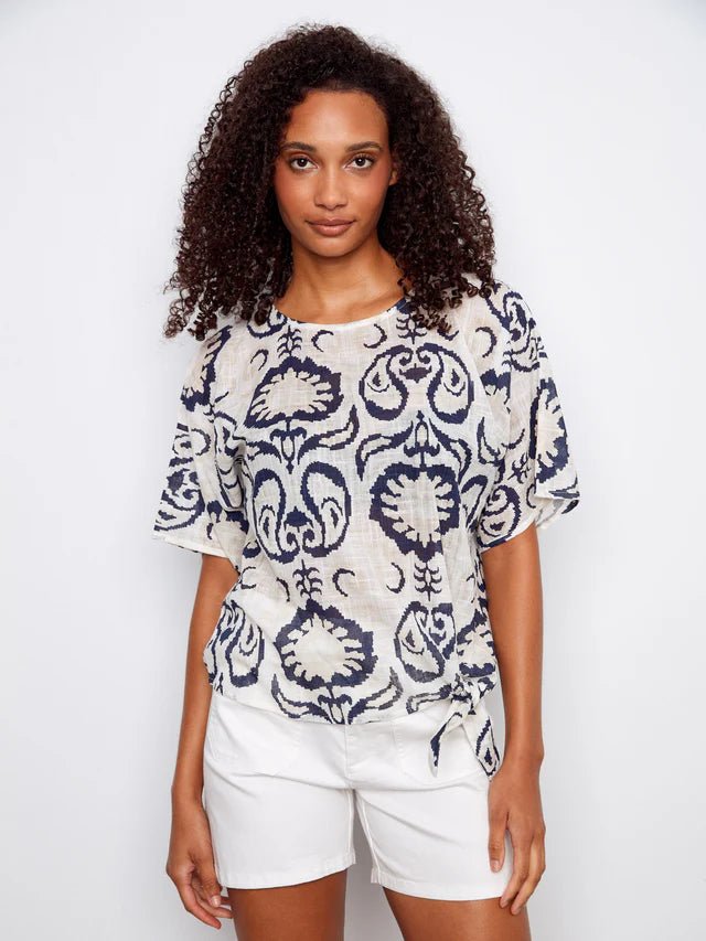 Cotton Guaze Blouse C4403 - Hello Beautiful BoutiqueTopCharlie B