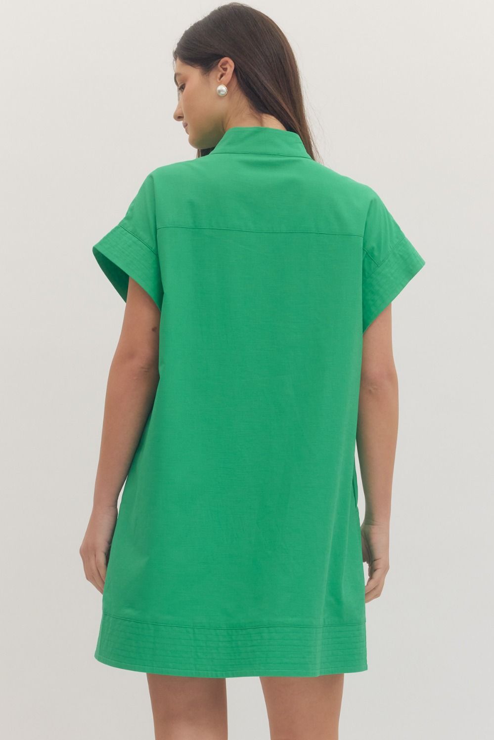 Cotton Linen Dress with Hidden Placket D30077 - Hello Beautiful BoutiqueDressEntro