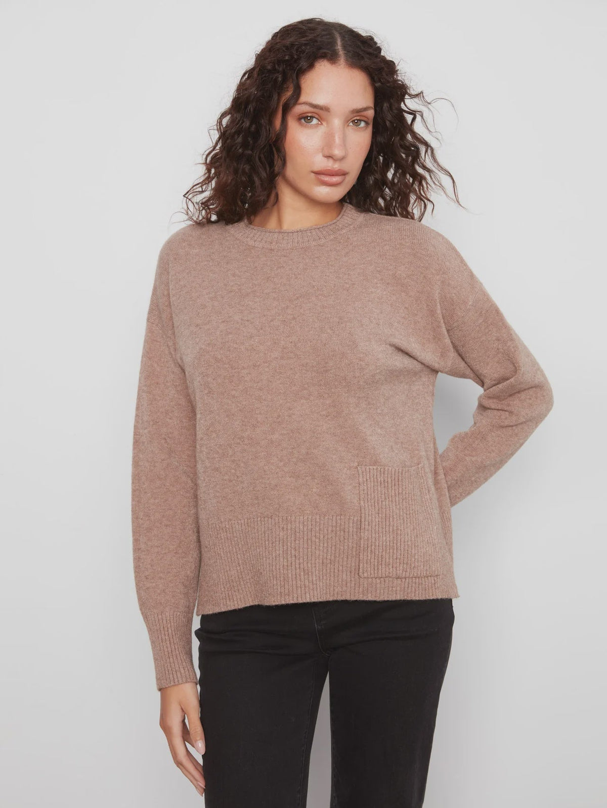 Crew Neck with Pocket C2052 - Hello Beautiful BoutiqueSweaterCharlie B