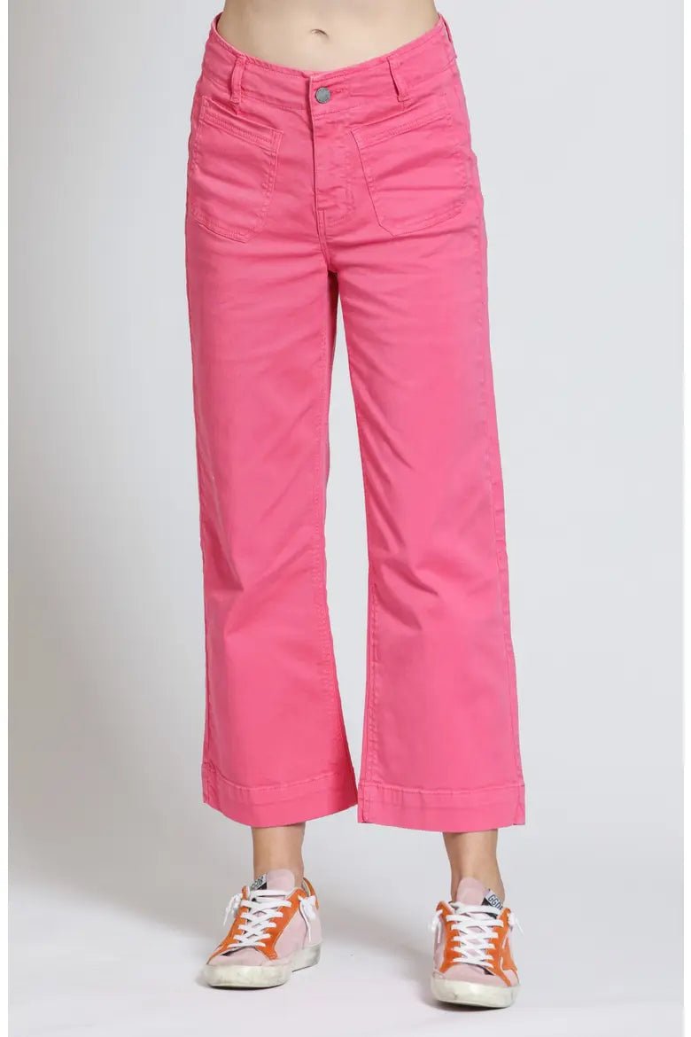 Cropped Wide Leg Pant w/ Patch Pockets B168 - Hello Beautiful BoutiqueJeansAPNY
