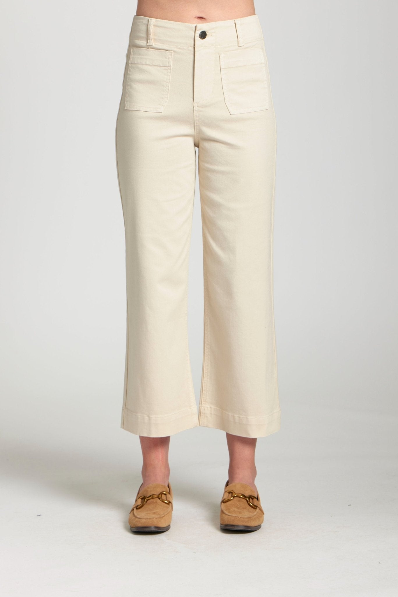 Cropped Wide Leg Pant w/ Patch Pockets B168 - Hello Beautiful BoutiqueJeansAPNY