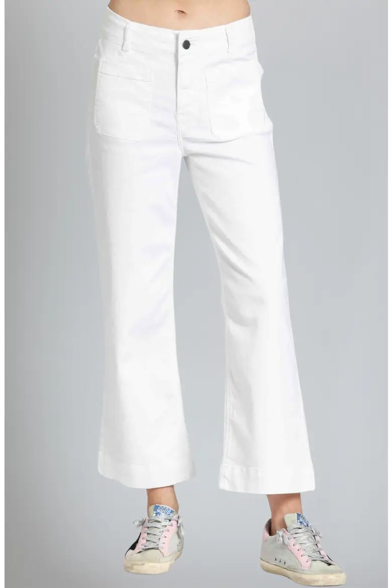 Cropped Wide Leg Pant w/ Patch Pockets B168 - Hello Beautiful BoutiqueJeansAPNY