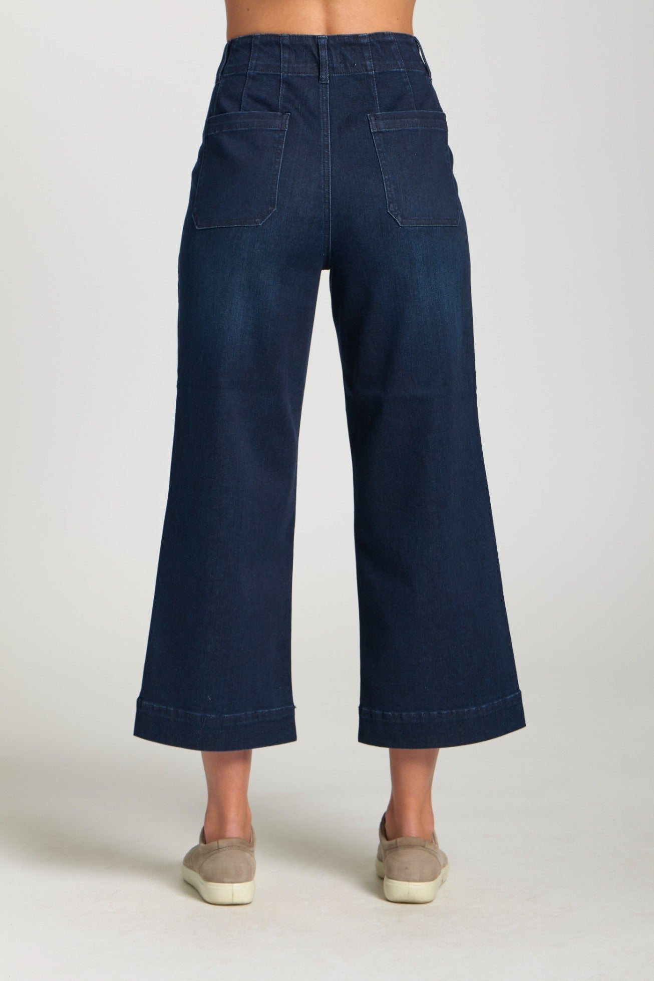 Cropped Wide Leg Pant w/ Patch Pockets B168 - Hello Beautiful BoutiqueJeansAPNY