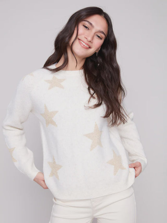 Star Jacquard Lurex Sweater C2842