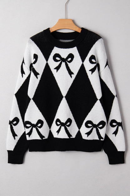 Daetta Rhombus Knit Loose Sweater - Hello Beautiful BoutiqueSweatersThreaded Pear