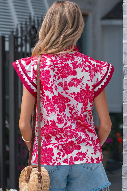 Dahlia Detail Flutter Sleeve Blouse - Hello Beautiful BoutiqueBlouses & ShirtsThreaded Pear