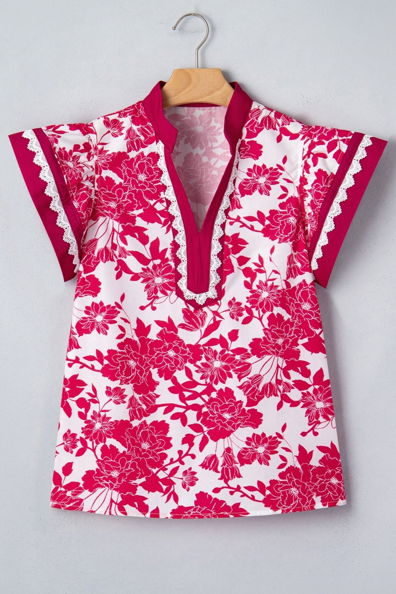 Dahlia Detail Flutter Sleeve Blouse - Hello Beautiful BoutiqueBlouses & ShirtsThreaded Pear