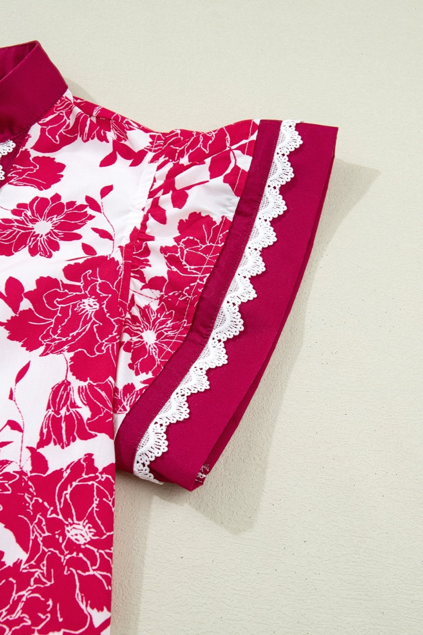 Dahlia Detail Flutter Sleeve Blouse - Hello Beautiful BoutiqueBlouses & ShirtsThreaded Pear