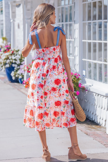 Dahlia Straps High Waist Dress - Hello Beautiful BoutiqueFloral DressesThreaded Pear