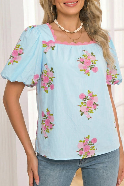 Dalia Detail Bubble Sleeve Blouse - Hello Beautiful BoutiqueBlouses & ShirtsThreaded Pear