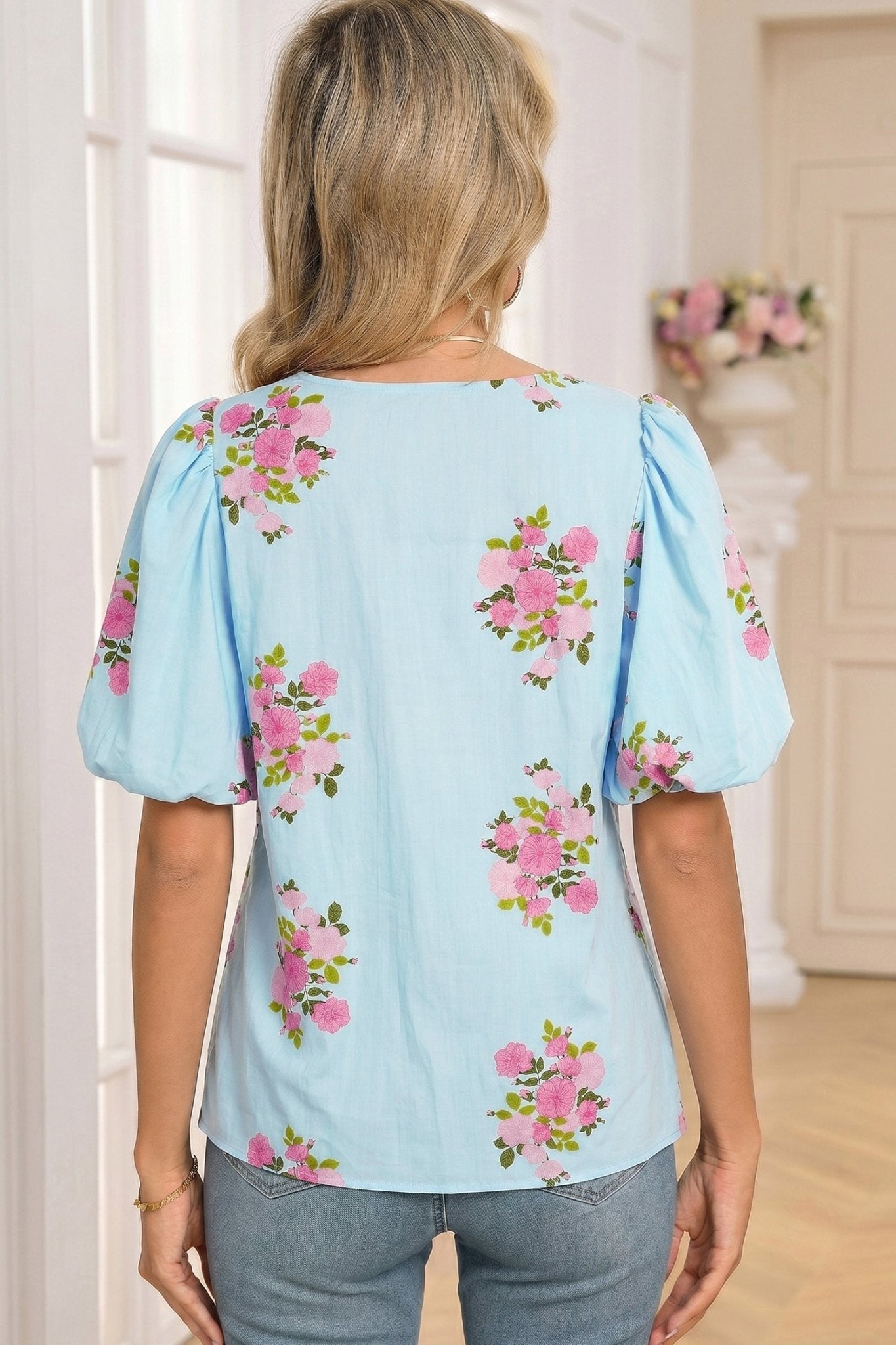 Dalia Detail Bubble Sleeve Blouse - Hello Beautiful BoutiqueBlouses & ShirtsThreaded Pear