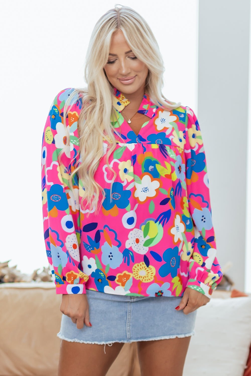 Dalia Flower Bomb Blouse - Hello Beautiful BoutiqueBlouses & ShirtsThreaded Pear