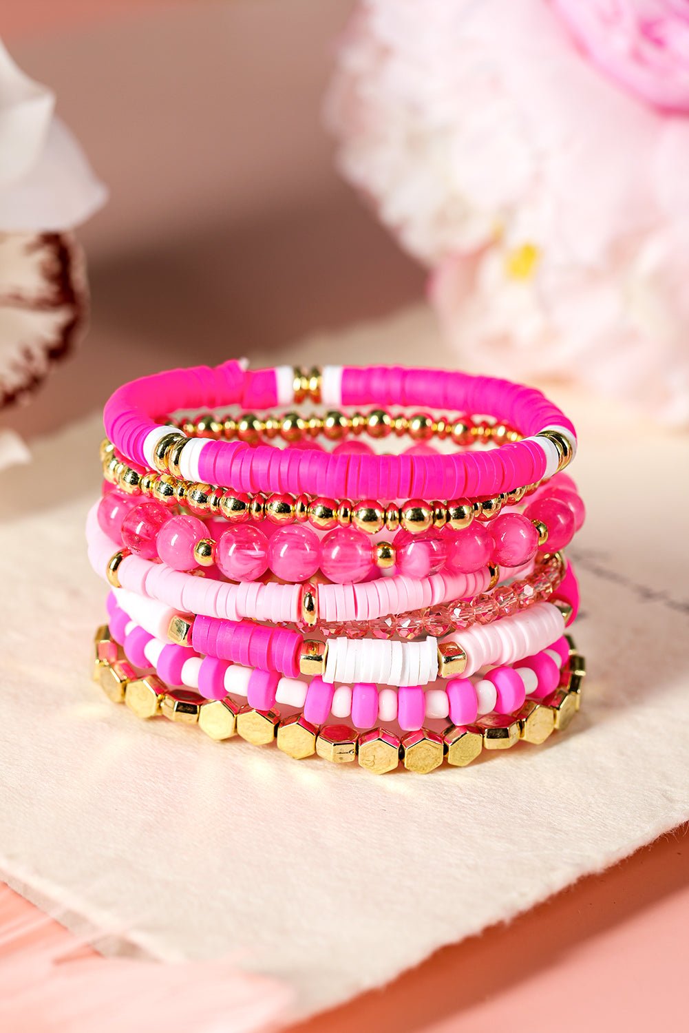 Dallas Beaded Elastic Bracelet Set - Hello Beautiful BoutiqueJewelryThreaded Pear