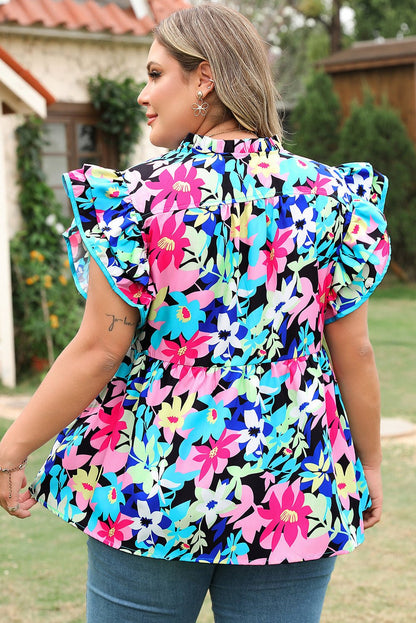 Dani Sleeve Tied Notched PLUS Blouse - Hello Beautiful BoutiquePlus Size Blouses & ShirtsThreaded Pear