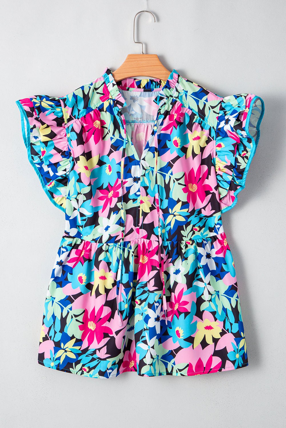 Dani Sleeve Tied Notched PLUS Blouse - Hello Beautiful BoutiquePlus Size Blouses & ShirtsThreaded Pear