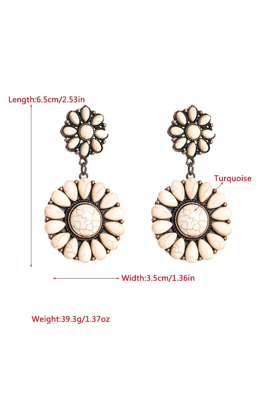 Daniela Flower Shape Stud Earrings - Hello Beautiful BoutiqueJewelryThreaded Pear