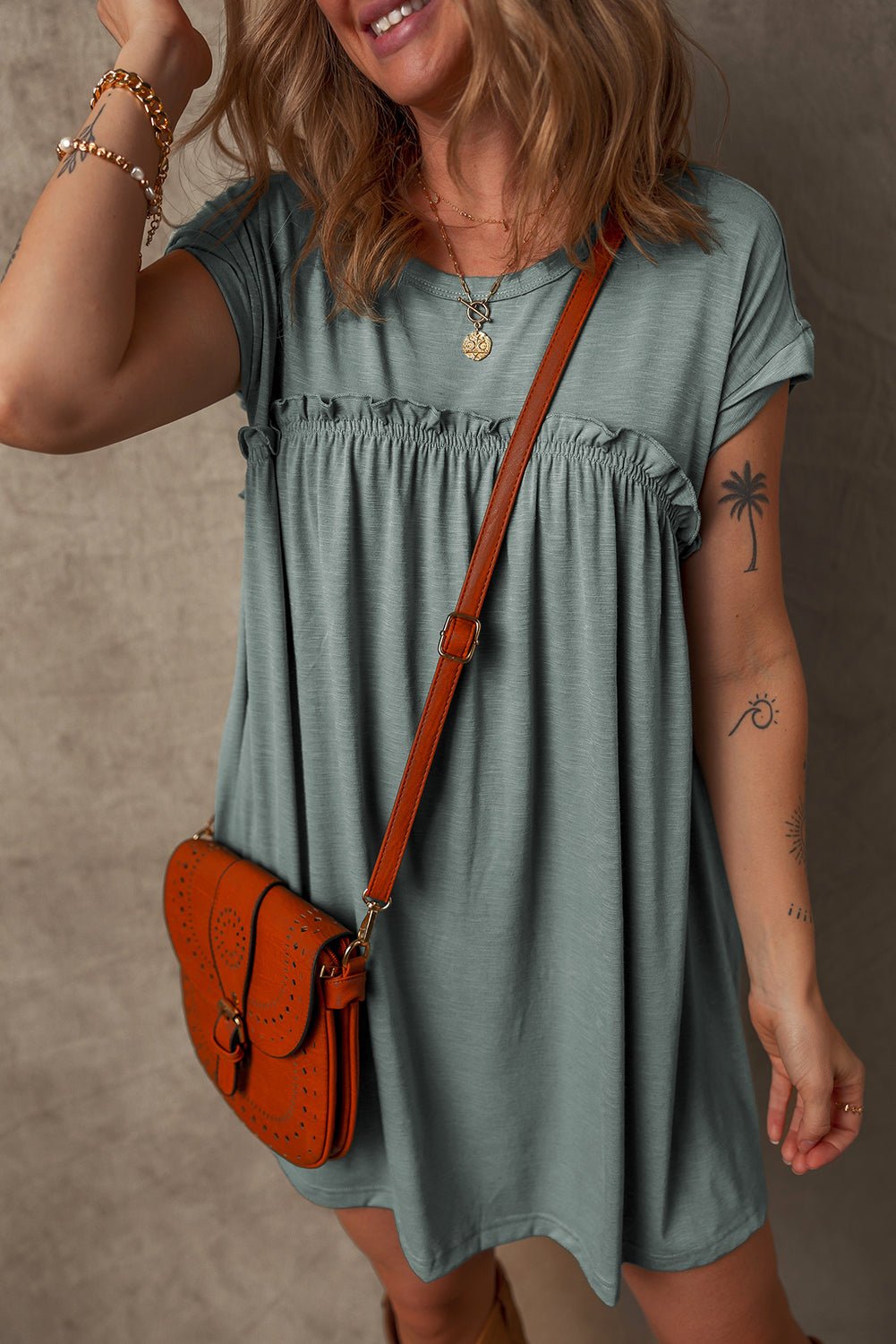 Daniela Gathered Seam T Shirt - Hello Beautiful BoutiqueT Shirt DressesThreaded Pear