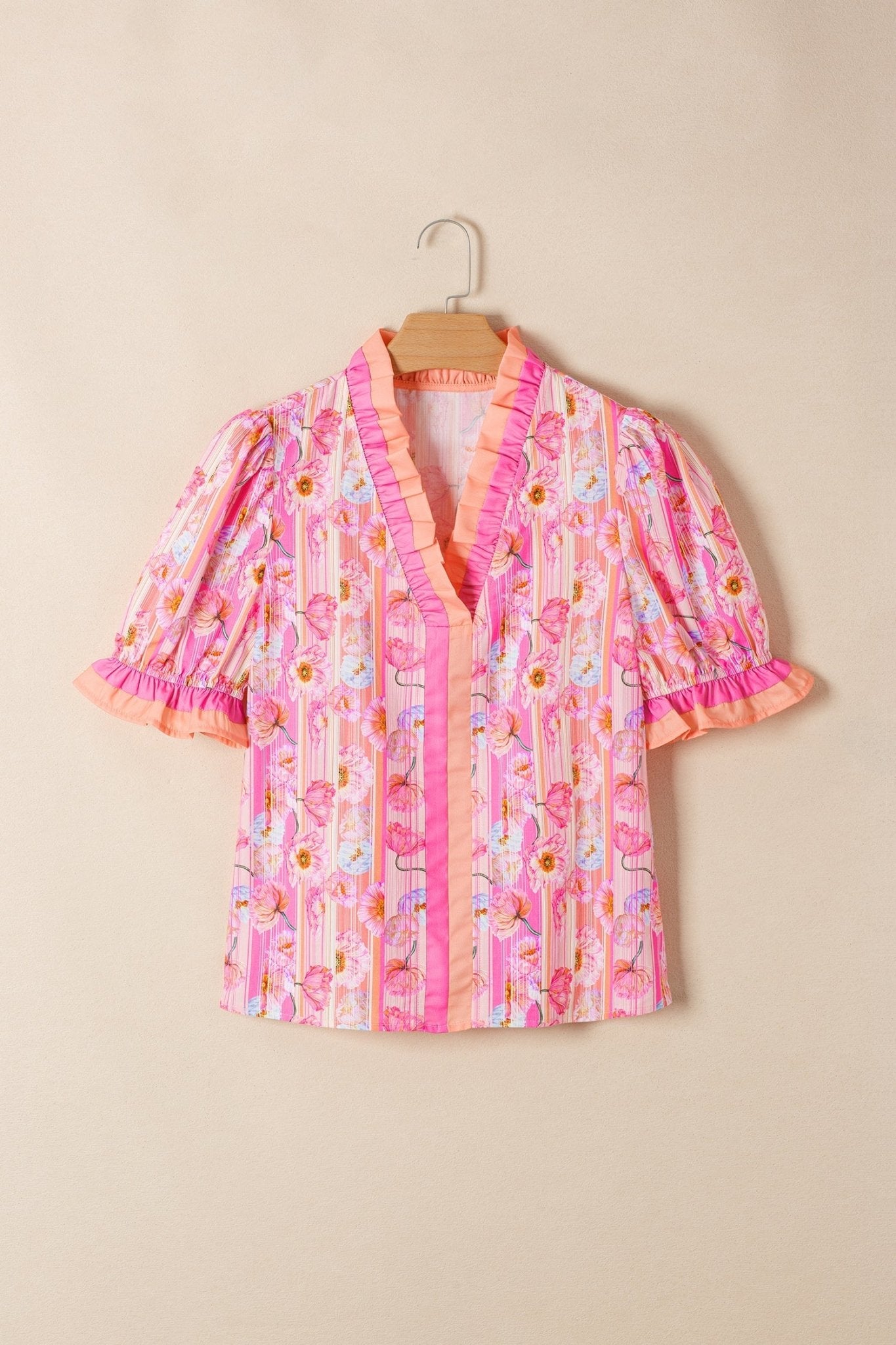 Danna Trim Short Sleeve Blouse - Hello Beautiful BoutiqueBlouses & ShirtsThreaded Pear
