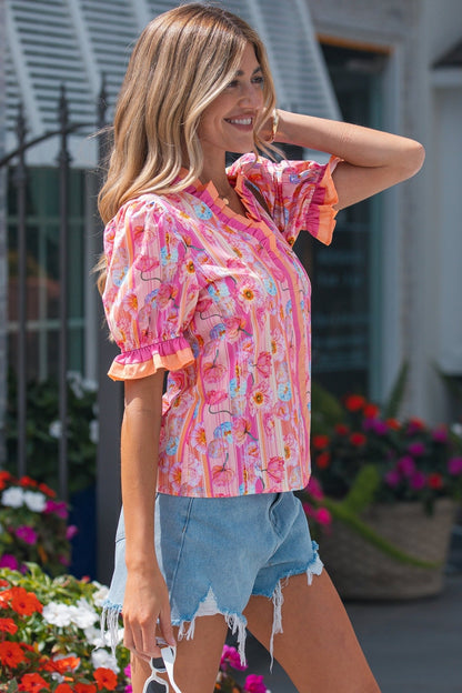 Danna Trim Short Sleeve Blouse - Hello Beautiful BoutiqueBlouses & ShirtsThreaded Pear