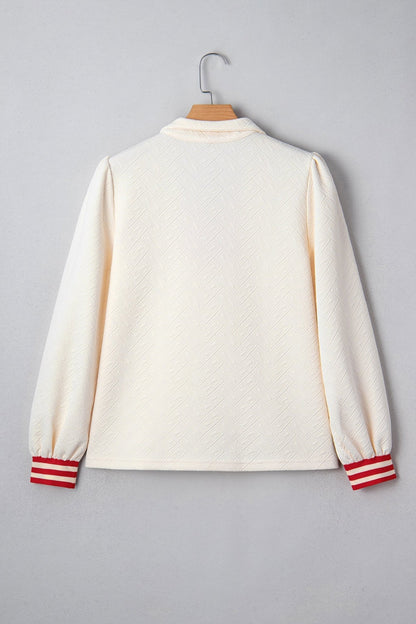 Danna Zipped Collar Pullover Top - Hello Beautiful BoutiqueLong Sleeve TopsThreaded Pear